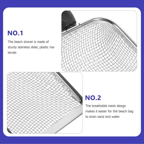 Eease 2pcs Beach Mesh Shovel for Shell Collecting Sand Filter Scooper 1