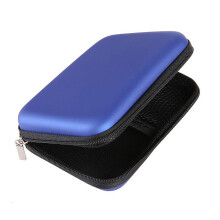 2.5" Nylon Hard Disk Carry Bag External Hard Drive Disco Case Cover Electronics Cable Storage Organizer Case(Blue)