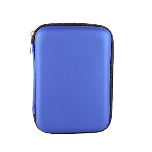 2.5" Nylon Hard Disk Carry Bag External Hard Drive Disco Case Cover Electronics Cable Storage Organizer Case(Blue) 1