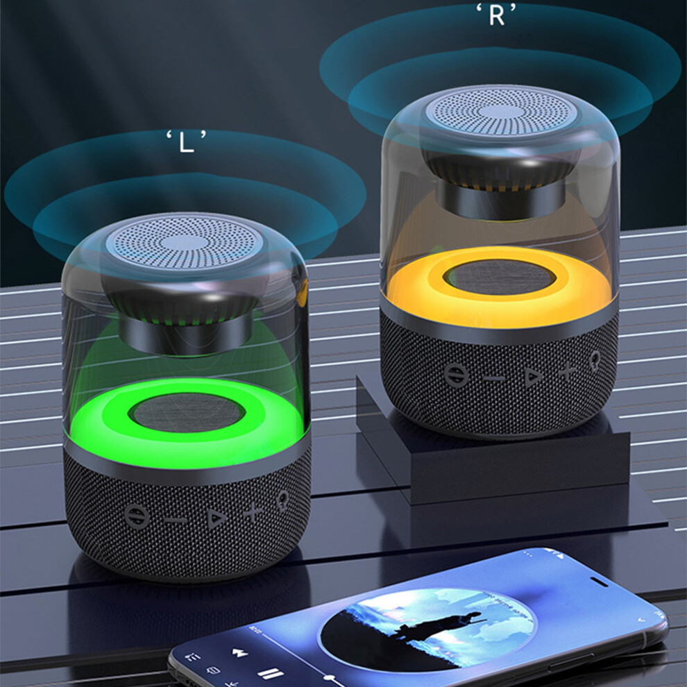 Txmfgh Bluetooth Speaker With Led, Hifi Sound, Stereo Surround, Multi-Playback, Voice Assistant, Outdoor & Home Use 9377112393438