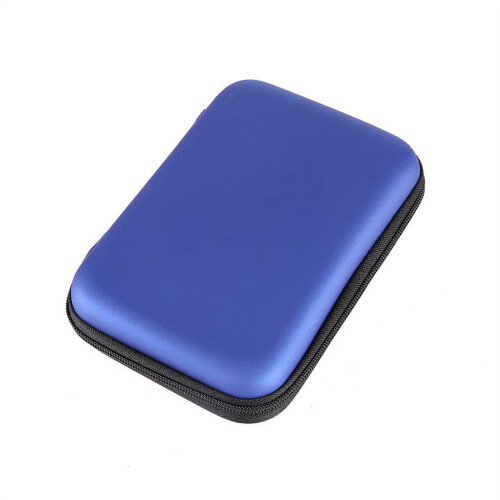 2.5" Nylon Hard Disk Carry Bag External Hard Drive Disco Case Cover Electronics Cable Storage Organizer Case(Blue) 2