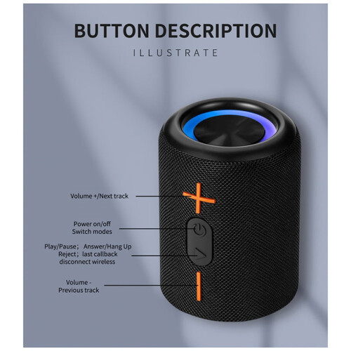 S10 Detachable Bluetooth Speaker Portable Speaker IPX6 Waterproof Suitable Boom Box Colorful Lighting Effect 1