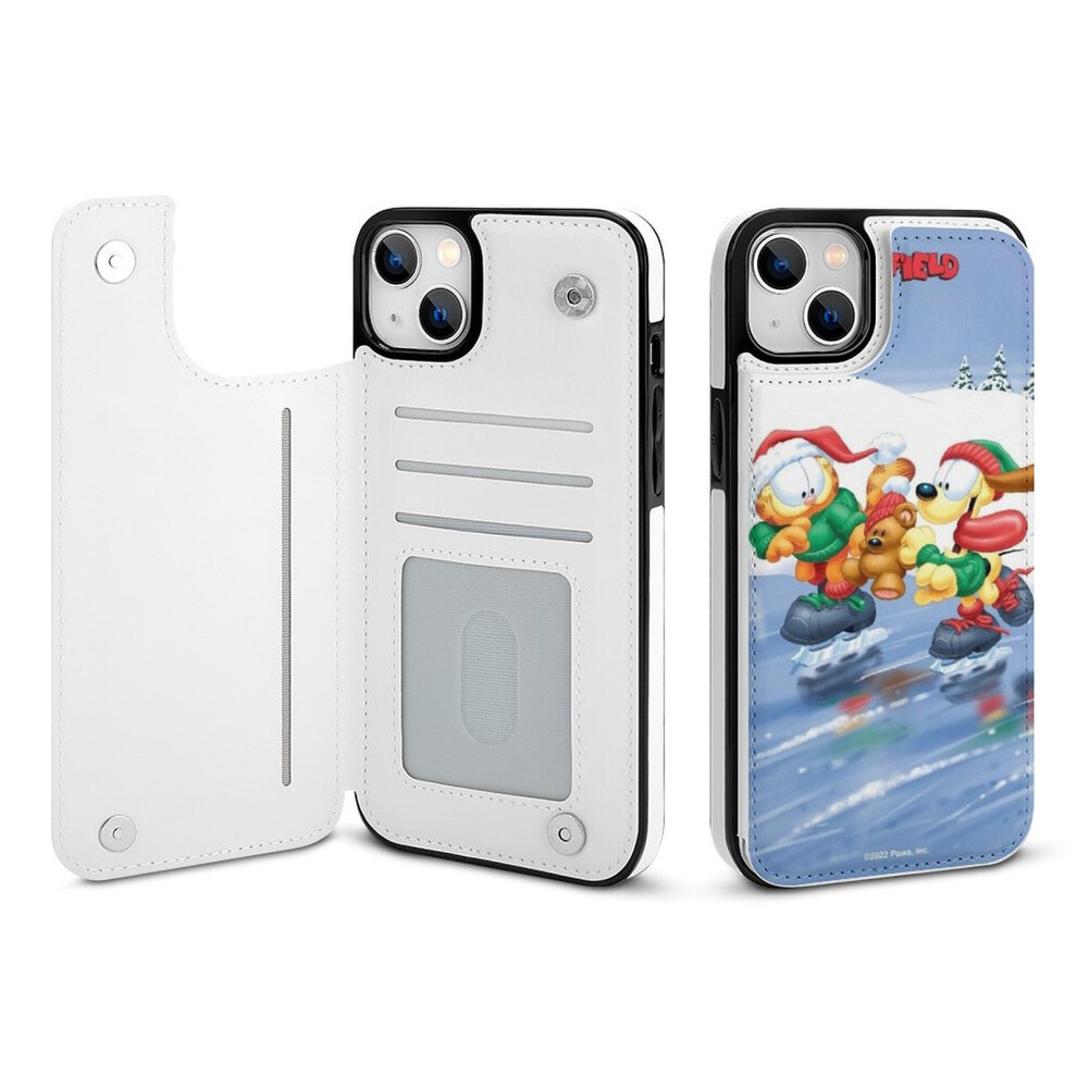 Garfield Compatible Iphone 14 Plus Wallet Case With Card Holder, Pu Leather Flip Cover, Shockproof Magnetic Clasp For Women 9377112393803