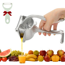 Manual Citrus Juicer with Ergonomic Lever Press, RustResistant Alloy for Lemons Oranges Pomegranates