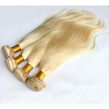 #613 Brazilian Blonde Straight Human Hair Extensions 18 Inch Weave for Natural Look and Easy Styling