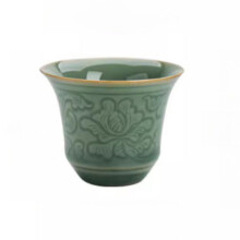 Celadon Chinese Kungfu Tea Cup 35ml Handcrafted Ceramic Teacup for Tea Ceremony