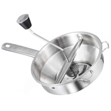 Stainless Steel Food Mill with Ergonomic Swivel Handle for Applesauce, Mashed Potatoes, and Jams