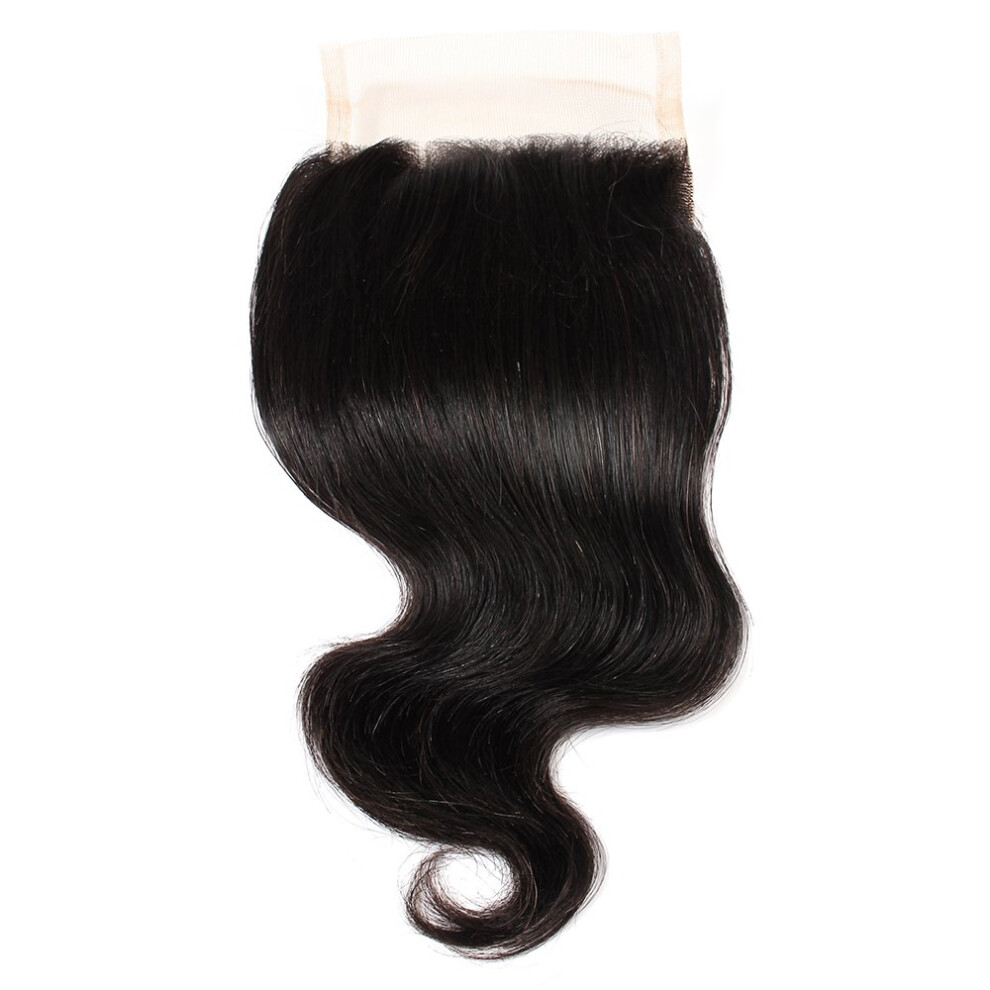 Three Part Body Wave Lace Closure 8inch Virgin Remy Human Hair PrePlucked Natural Hairline