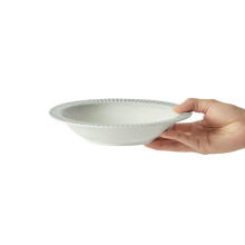 Porcelain Soup Plate 8.5 Inch French Style Minimalist Dinnerware Set, Microwave and Dishwasher Safe