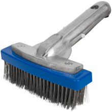Heavy Duty 5 Inch Stainless Steel Pool Brush for Concrete Walls Steps and Ladders