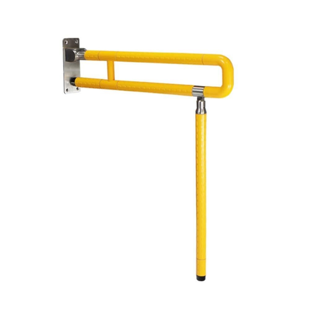 Toilet Safety Grab Bar with Sturdy Support Leg, NonSlip Folding Bathroom Rail for Elderly 2428in