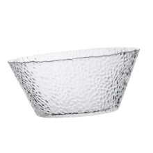 Glass Salad Bowl with Stylish Irregular Design, Clear Glass for Fruits, Vegetables and Desserts