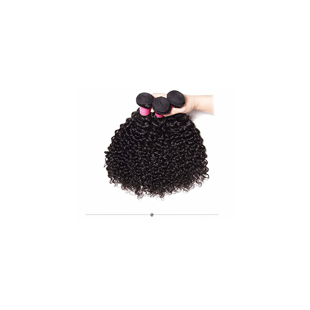 Unisex Indian Virgin Remy Human Hair Bundles Jerry Curly Weave 300G Natural Color 10 10 12 Inch Set