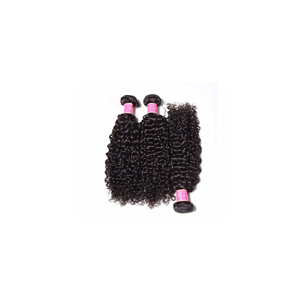 Unisex Malaysian Virgin Human Hair Bundles Jerry Curly Extensions 26 Inch 3Pcs 300G Natural Color