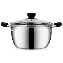 26cm Stainless Steel Saucepan with Lid for Milk, Soup and Pasta, Fast Heat, CoolTouch Handle