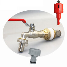 IBC 1/2inch Ball Outlet Tap Brass S60x6 Garden Faucet Hole Opener Rain Barrel