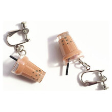 SANAG Women Bubble Tea Drop Earrings Female All-match Milk Tea Ear Hook Birthday Gift Lady Ear Clips