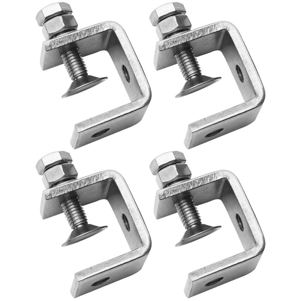 4X Stainless Steel C Clamps Clamp For Mounting U Clamps Small Desk Clamp 9377112397344