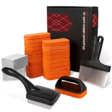 25-Piece Griddle Cleaning Kit for Blackstone, compatible with all Flat Top Griddles. Includes Scraper, Scouring Pad, Grill Stone. Cleans Hot or Cold