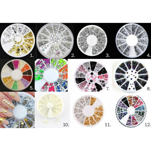 Rhinestone wheel MultiColor 10. Rhinestone White 4 sizes