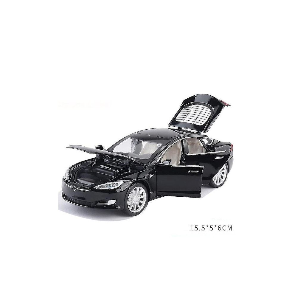 1:32 Tesla Model X Model 3 Model S Model Y Alloy Car Model Diecasts Toy Car Sound And Light Children's Toys For Kids Gifts Boys' Toys Model S Black