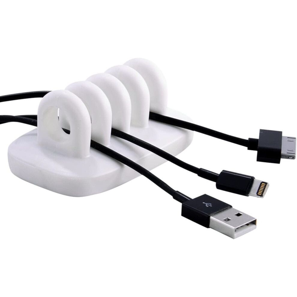 Cable Clip Holder Weighted Desktop Cord Management Fixture (White) 9027700392588