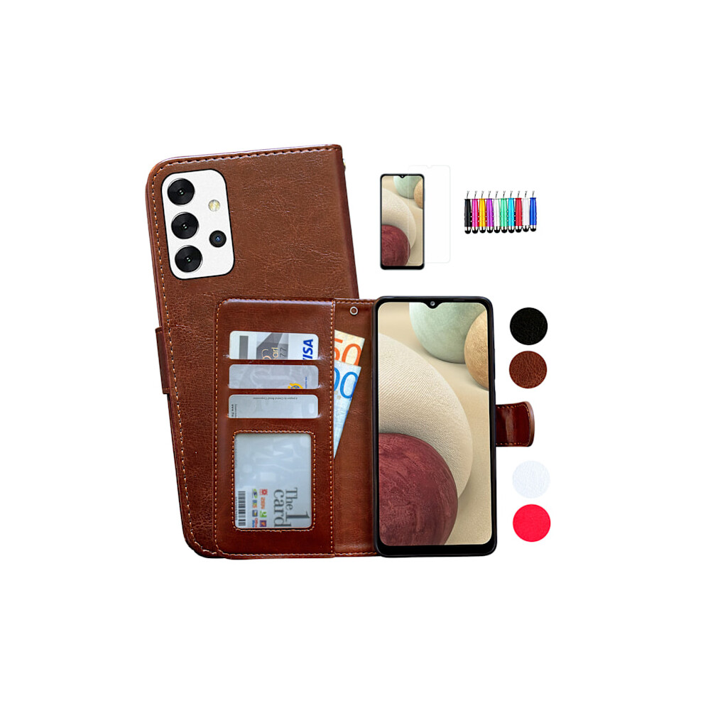 Compatible With Samsung Galaxy A32 5G - Leather Case / Protection Black 9027700391963