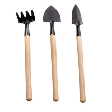 Mini Gardening Tools Set for Kids with Ergonomic Wooden Handle and Safe Smooth Finish for Planting