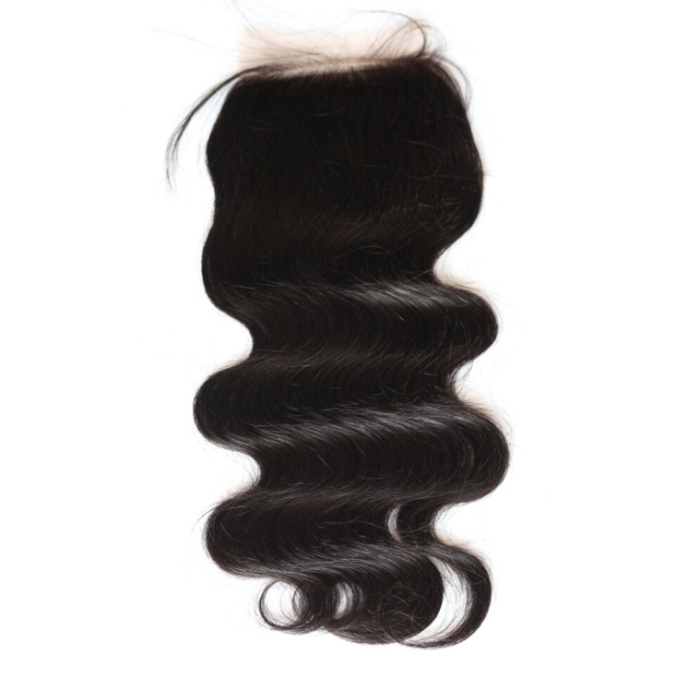 Brazilian Body Wave Lace Closure 4x4 Virgin Human Hair with Baby Hair 135% Density Natural Hairline