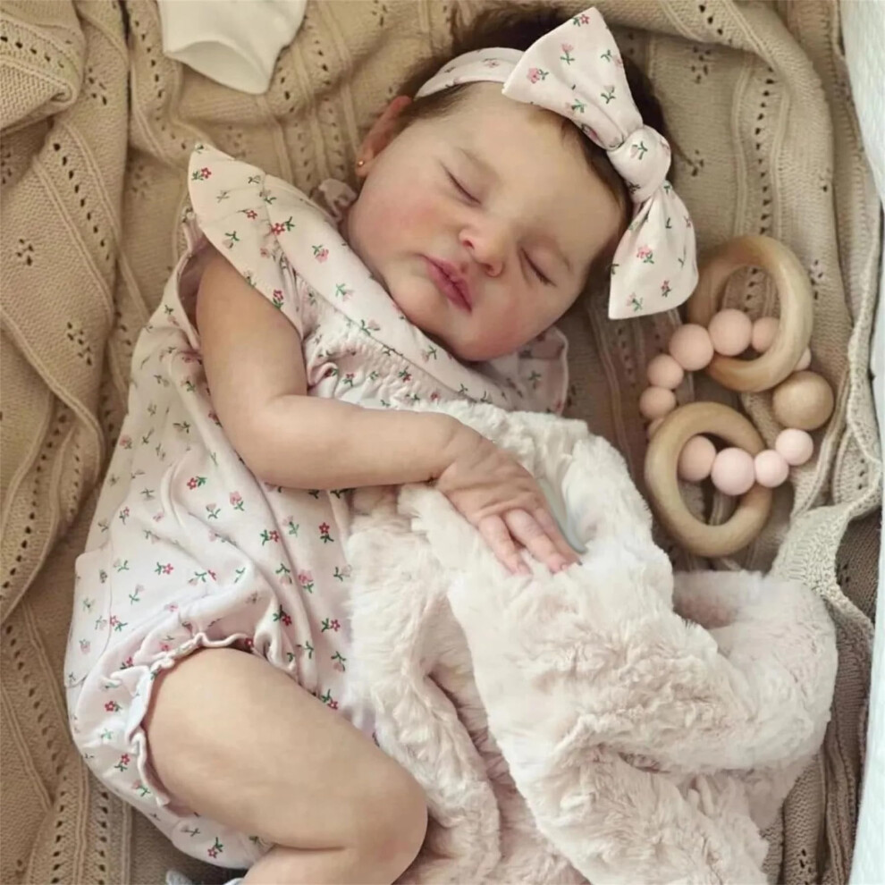 Reborn Baby Doll Full Body Silicone 19 Inch Realistic Newborn Girl with Hand Rooted Hair