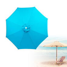 Patio Umbrella Canopy Replacement 10FT Light Blue UV Resistant Waterproof Outdoor Cover 6 Ribs