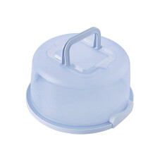 Cake Carrier with Collapsible Handle and Secure Dual Clamps for 8 Inch Cakes Cupcakes Blue