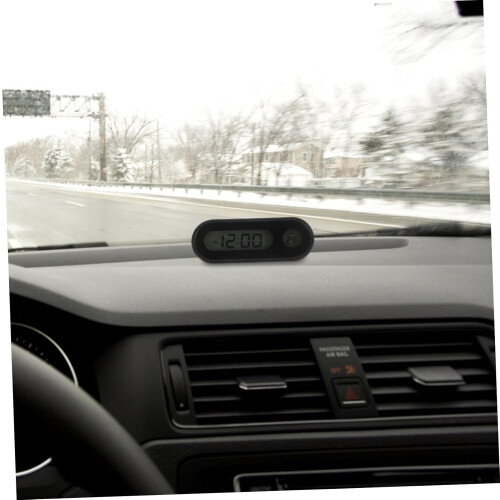 Car Digital Clock with Backlit Temperature Display for Vehicle Dashboard Interior 2