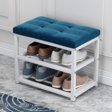 Wooden Shoe Storage Bench with Seating, Industrial Entryway Bench for Small Spaces, Padded