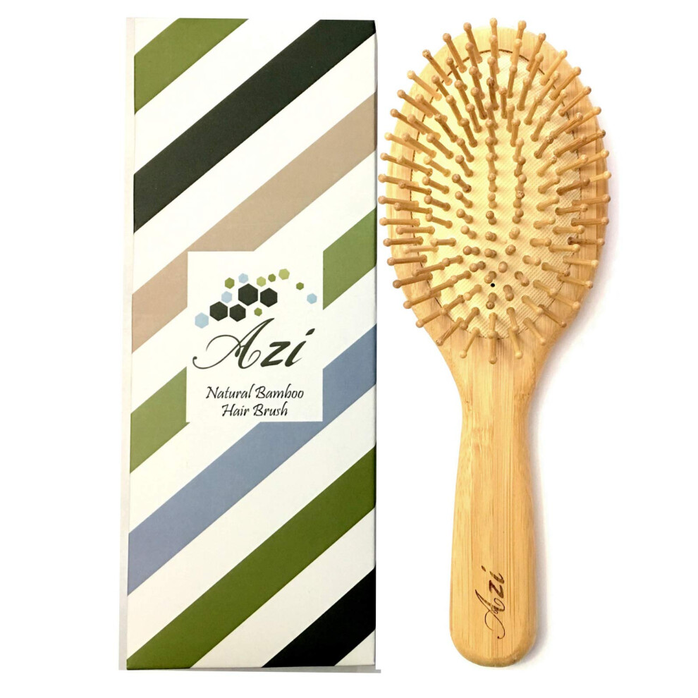 Bamboo Paddle Hair Brush for Detangling and AntiStatic Smooth Styling with Scalp Massage