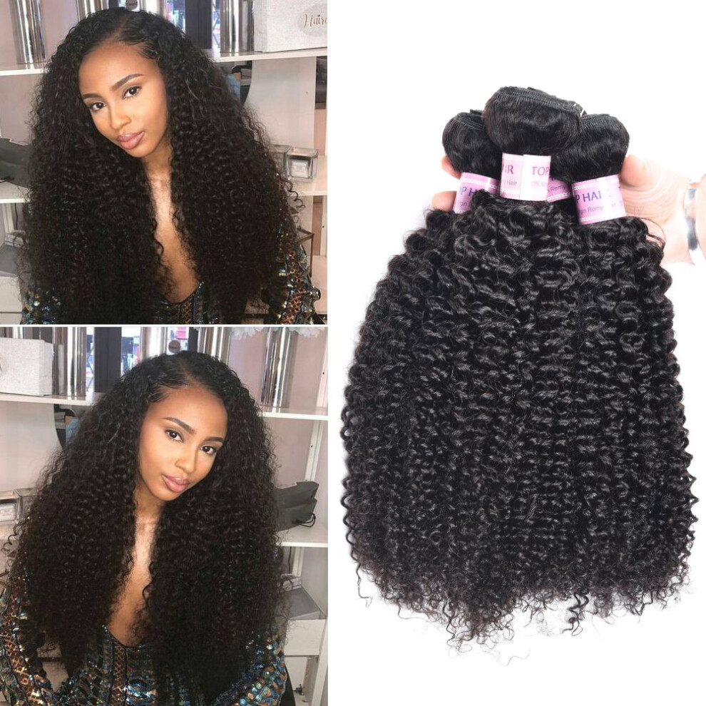 Unisex Brazilian Curly Hair Bundles 100% Unprocessed Virgin Human Hair Extensions Mixed Length 22 22 24 24