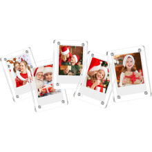 Acrylic Fridge Magnetic Polaroid Frame, Double Sided Clear Frameless Instax Photo Frames 2.36x3.54 Inch, 10 Packs