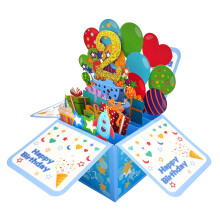 Pnellth Birthday Greeting Card Foldable 3D Three-dimensional Design Happy Birthday Card Gift for Baby Daughter Son