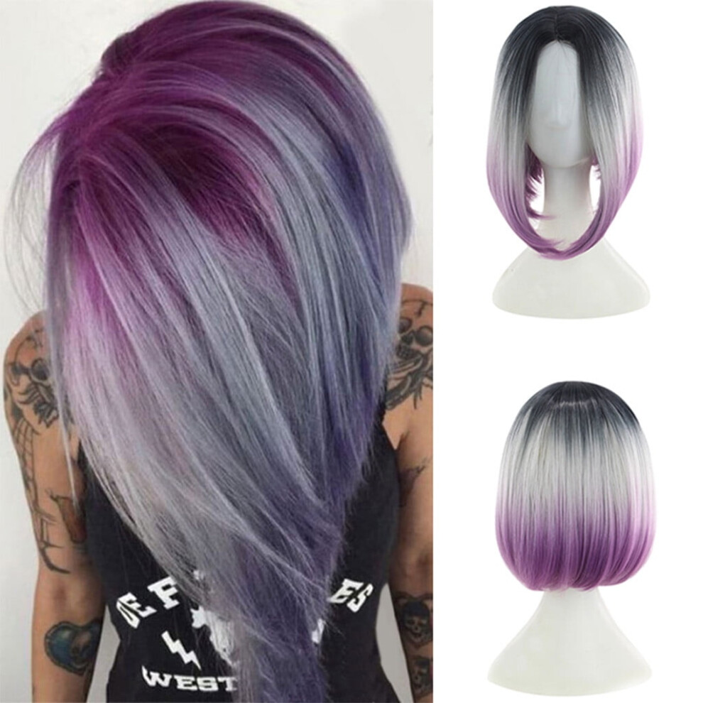Unisex Human Hair Wigs For Women Hair Color Natural Wigs Fashion Dyeing Short Bob Mix Synthetic For Full Wig Adult Female Costume Wigs Toupees,