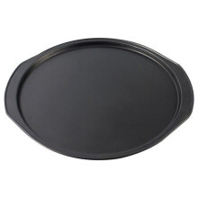 Pizza Crisper Pan Carbon Steel Pizza Pan Non-Stick Round Pizza Tray without Holes for Home Restaurant Hotel Use, 11 Inch