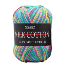 Jygee 50g/Ball Colorful 3 ply Yarn Handmade DIY Scarf Crochet Yarn Pillow Blanket Knitting Crochet Soft Milk Cotton Yarn 18#