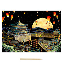 Colorful Scratch Paper Set City Night Scene Painting Living Room Decoration Painting Home Decor