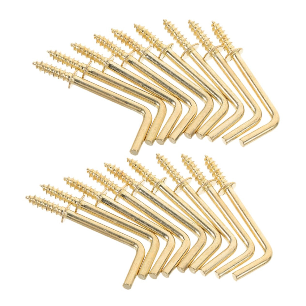 100Pcs Gold Square Bend Self Tapping Hooks For Hanging Jewelry, Kitchenware And Accessories 9113335532977