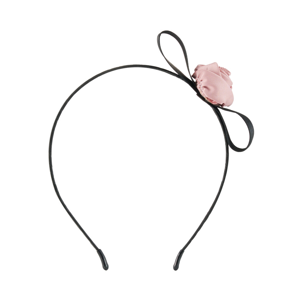 Unisex Pink (One Size, ) Women Rose Flower Hair Hoop Headband, Satin Bowknot Non-Slip Sweet Hairbands Diy Hair Accessories