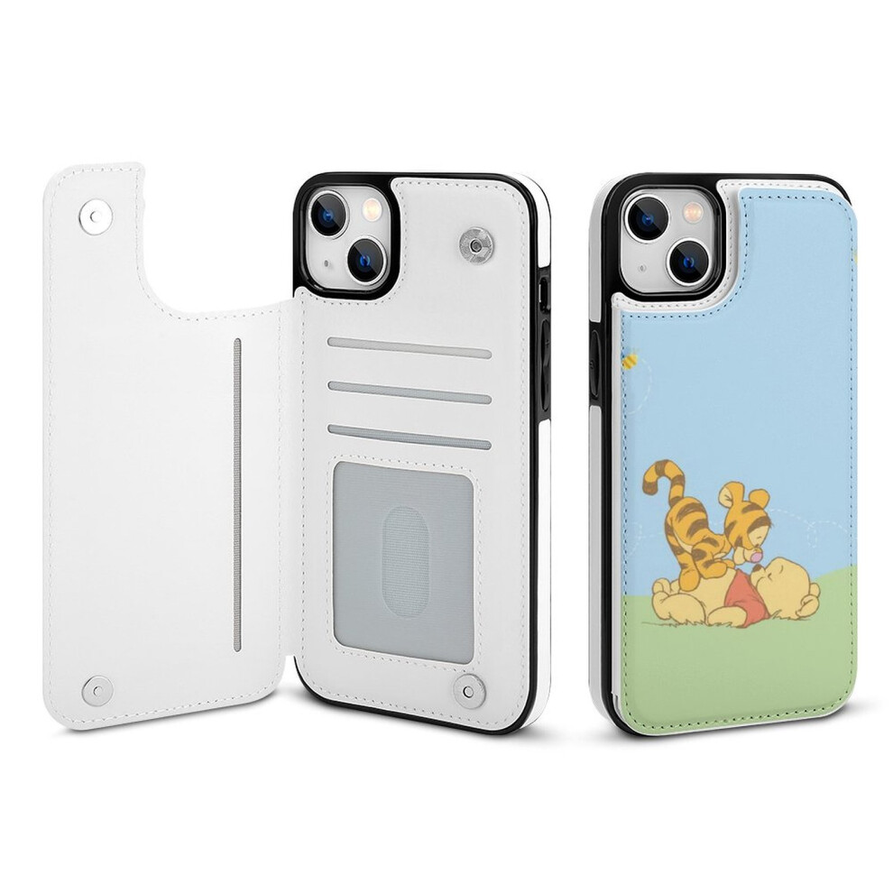 Winnie The Pooh Compatible With Iphone 14 Plus Wallet Case, Pu Leather Flip Folio With Card Holder, Kickstand & Magnetic Clasp 9027700398467