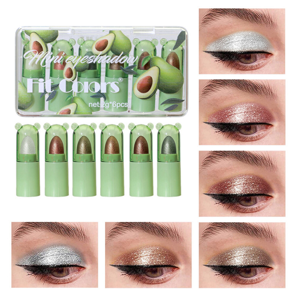 (12g, Green Eyeshadow Set) 6 Colors Makeup Kit, Shiny Makeup Eyeshadow Matte Lipsticks Blush Cosmetics Gift Set