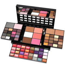 (18cm*11cm*4cm, Mixed Color) 74 Colors Makeup Kit, Makeup Eyeshadow Lipsticks Blush and Contour Palette Cosmetics Gift Set,
