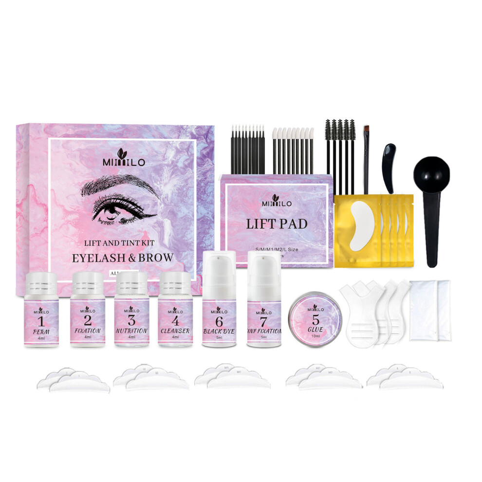(50Pcs Set, Mixed Color) Lash Brow Lift and Tint Kit Eyelash Perm Kit and Brow Lamination Kit Lash Curling Lifting Tools for Salon Beginner