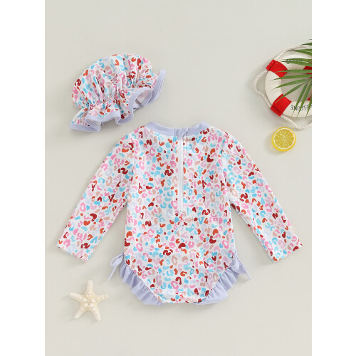 (18-24 Months, Purple) Μαγιό νήπια με με καπέλο 2