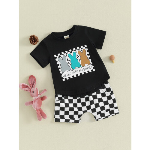 (0-6 Months, Black) Completo estivo per 2 pezzi. 2